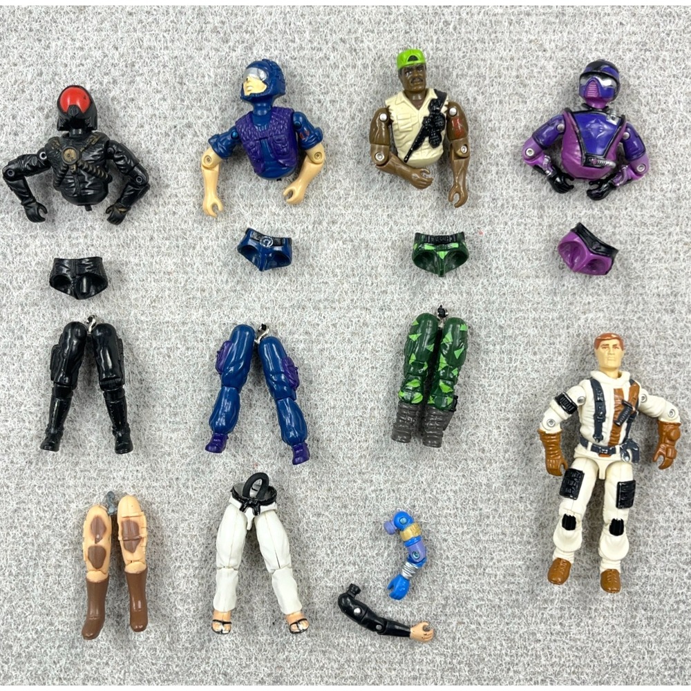 Vintage GI Joe Figure Parts Repair Lot Techno Tele Star Viper Heavy Duty Blizzar